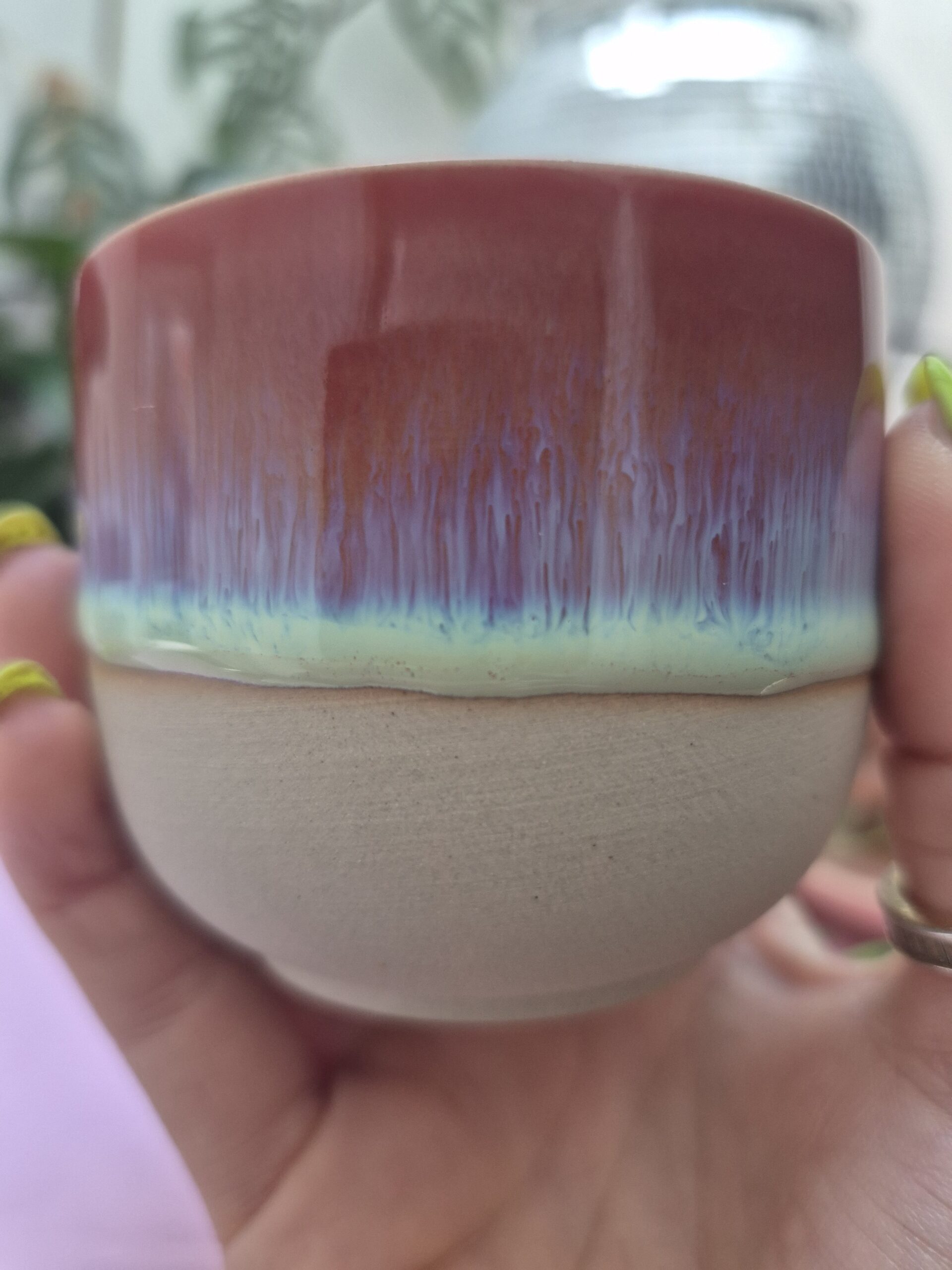 Two-tone ceramic flat white cup | Handleless coffee mug ❤ - Image 5