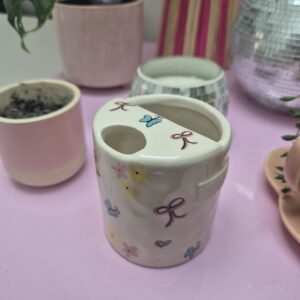 Ceramic butterfly and bow takeaway mug | Reusable Travel ❤